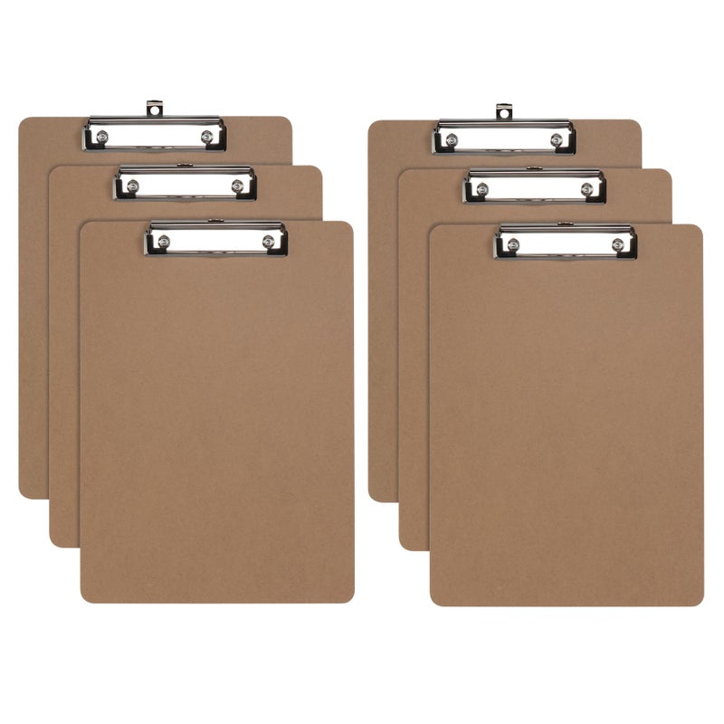 Oxford Oxford Brown Clipboards Metal Clip with Plastic Corners Writing Surface with Hanging Loop Brown 125 x 9 6 Pack 25401