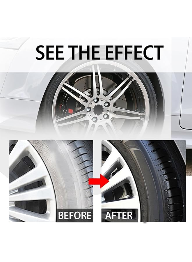 JDLYEVER Car Tire Black Brightener Wax 100G, Specialized Tire Cleaner And Polisher For Removing Dirt, Rust, And Stains - Restores & Enhances Tire Shine, Complete With Application Sponge Uv Protection  - Image 5
