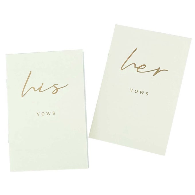 IVORY WEDDING VOW BOOKS HIS AND HERS 4 X 6 INCHES WEDDING OFFICIANT BOOKS FOR NEWLY COUPLES
