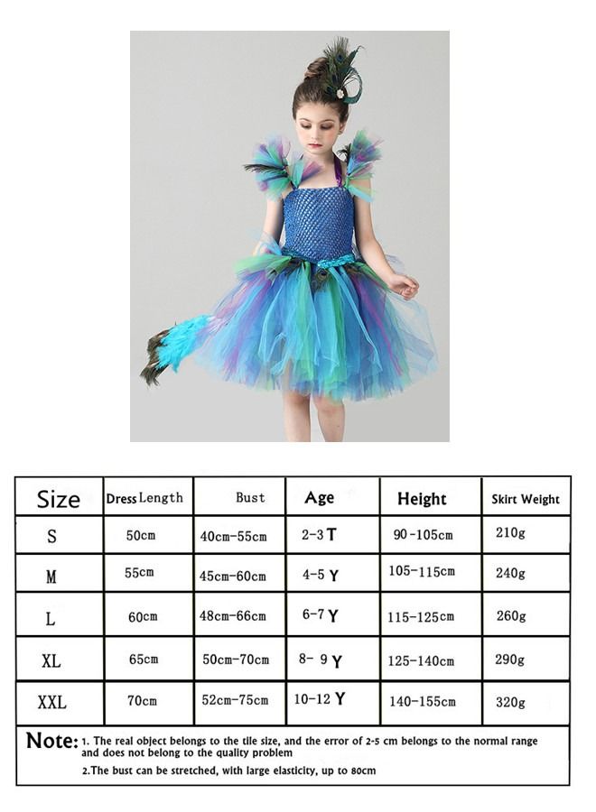 ISank Girls Peacock Costume Tutu Dress for Kids Party  - Image 4
