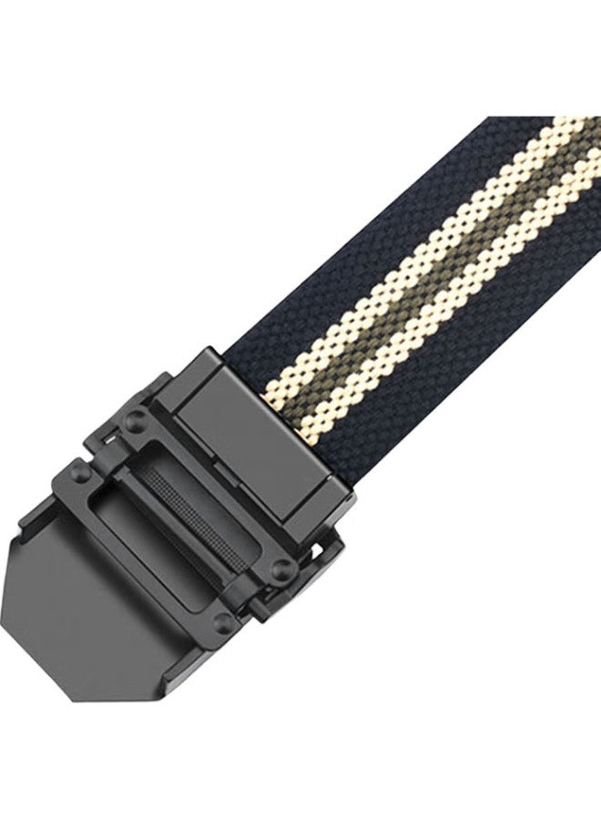 JEVI Canvas Belt For Men, Automatic Buckle, Casual Pants Belt For Young Students, Korean-Style Woven Fabric Belt, Trendy Holiday Gift - Image 2