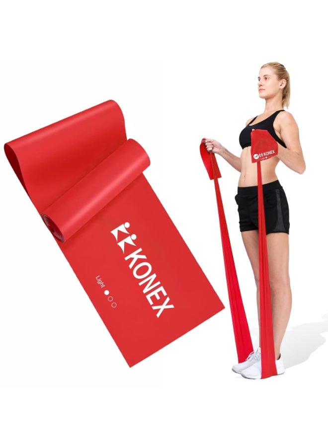 KONEX Natural Latex Resistance Thera Band | Durable & Stretchable | Ideal for Yoga, Pilates, Full Body Workout, Muscle Toning, Weight Training, Stretching & Body Conditioning (Red, 4.5–7 Kg) - Image 1