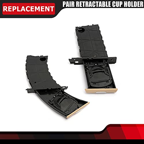 FEXON Pair Retractable Cup Holder Left&Right Side Compatible with BMW 3 Series E90 E91 E92 E93 323i 325i 325xi 328i 328xi 330i 330xi 335d 335i 335is 335xi M3 2006-2013 Replaces 51459173467 51459173473 Beige - Image 5