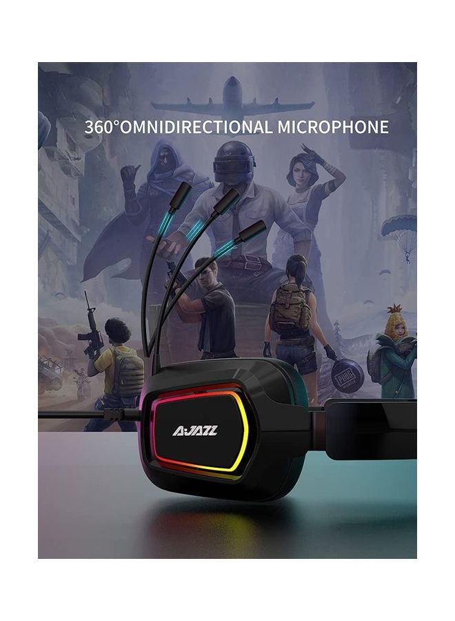 Ajazz USB 7.1 Surround Sound Headset with RGB Lighting and Telescopic Microphone - Image 4