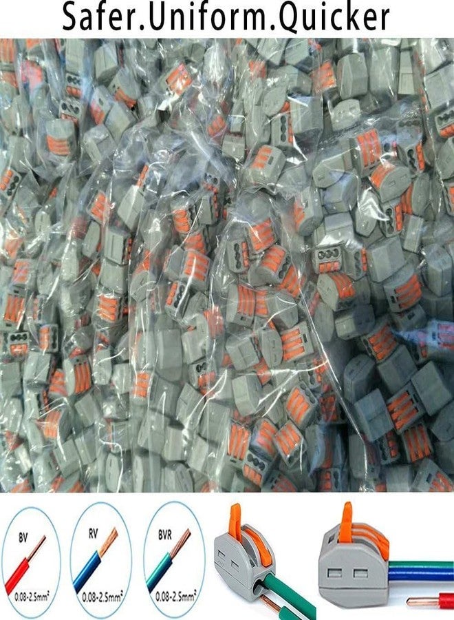 AHBLQD Lever Wire Connectors Compact Splicing Wire Connectors Fast Connection Terminal Electrical Connectors 3 Conductor for Quick Connect 28-12 AWG (50 Pack) - Image 5