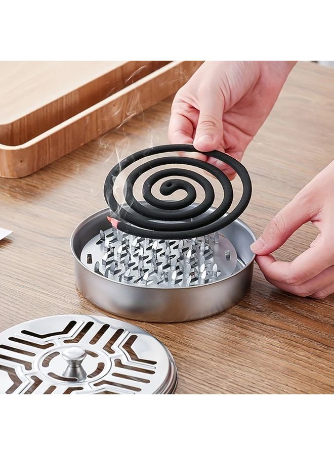 3 Piece Set Spiny Fragrant Plate Stainless Steel Portable Incense Disc Outdoor Home Use - Image 3