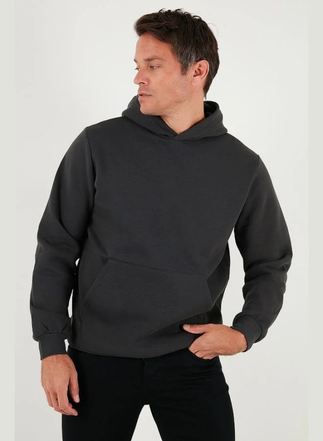 Buratti  Buratti Regular Fit Hooded Sweatshirt with Kangaroo Pocket, Soft Fleece Lining, Men's Sweatshirt 5905281 for Men | Best Price UAE