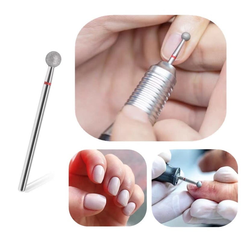 SQULIGT 6Pcs Nail Drill Bits, Ball Head 3/32'' Cuticle Clean Nail Bit for Electric Nail File Machine, Suitable for Acrylic Manicure Pedicure Cuticle Gel Polishing, Nail Salon Supply - Image 2