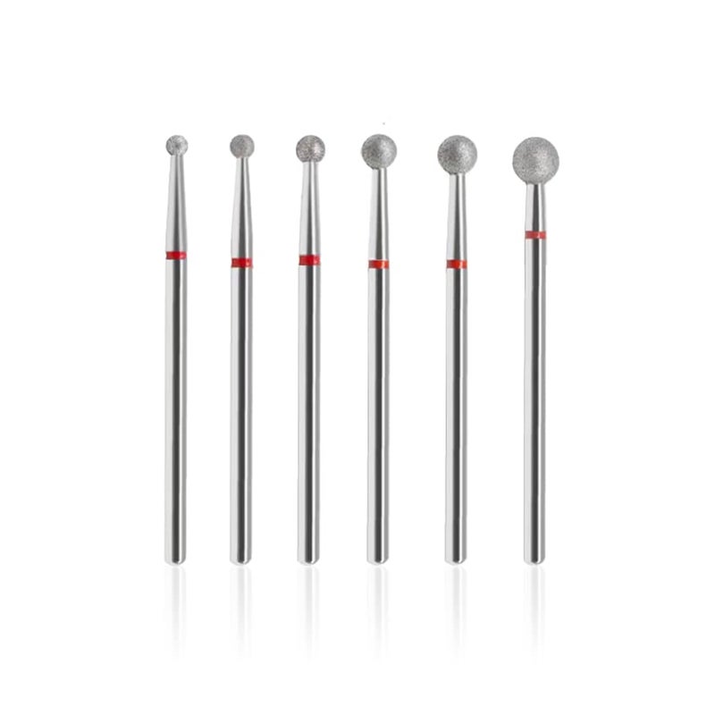 SQULIGT 6Pcs Nail Drill Bits, Ball Head 3/32'' Cuticle Clean Nail Bit for Electric Nail File Machine, Suitable for Acrylic Manicure Pedicure Cuticle Gel Polishing, Nail Salon Supply - Image 1