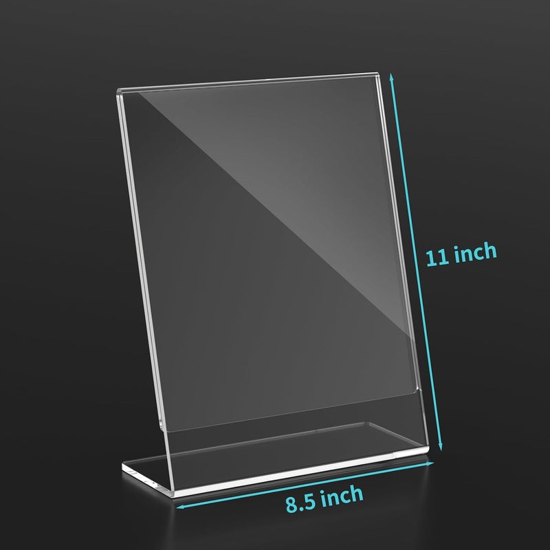 HIIMIEI 8.5x11 Acrylic Sign Holder, Slant Back Sign Holders Portrait Ad Frames Clear Durable Flyer Display Stand for Office Home Store Restaurant Pack of 20 - Image 4