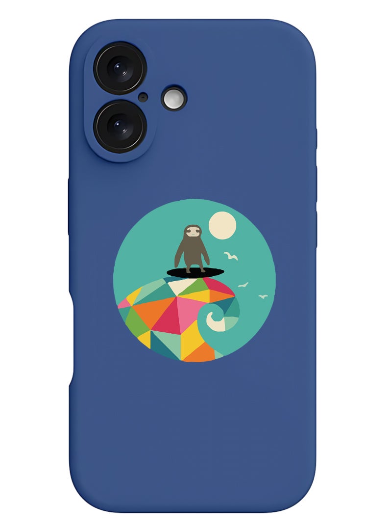 Theodor iPhone 16 Plus Blue Protective Slim Fit Case Liquid Silicone Cover with Full Body Protection Anti-Scratch Shockproof Case For iPhone - Surfs - Image 1