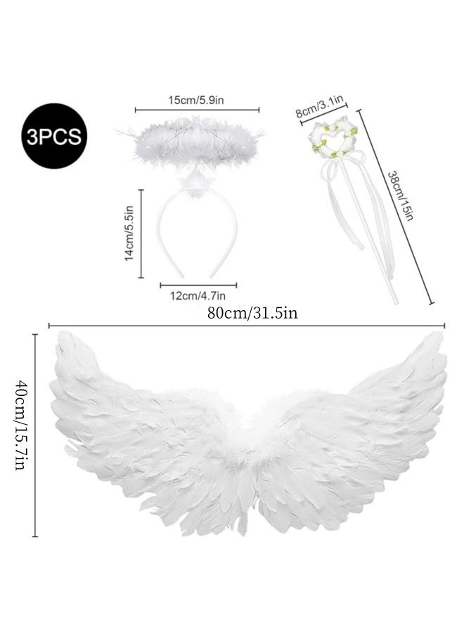 CCOVERY Pack of 3 Feather Wings 60 cm Wings Costume for Party Cosplay Fancy Dress Costumes - Image 2