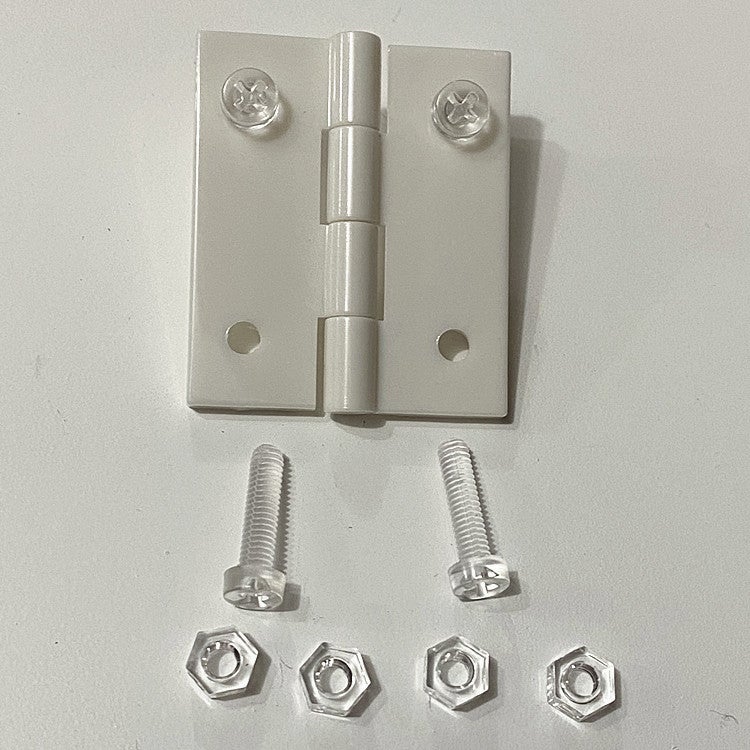 Acrylic Hinge Large Transparent Screw-in White Ribbon screw White Ribbon screw