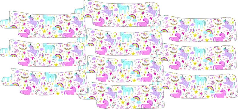 Nasogastric or Oxygen Tube precut Adhesive Tape Rainbow & Unicorns x 10 Pack. (Left Side)