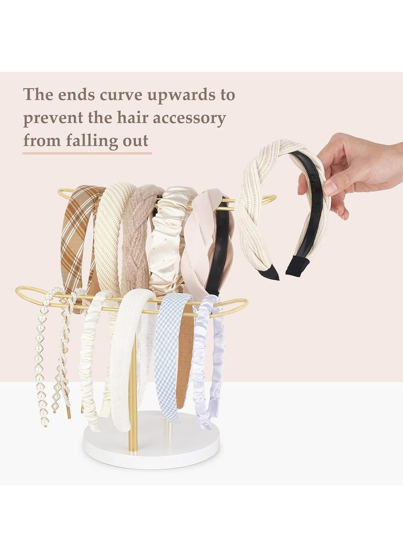 Oasisgalore 2-Tier Metal Headband Holder Organizer for Girls Women，Hair Hoop Display Stand for Bedroom or Dorm Decor  - Image 3