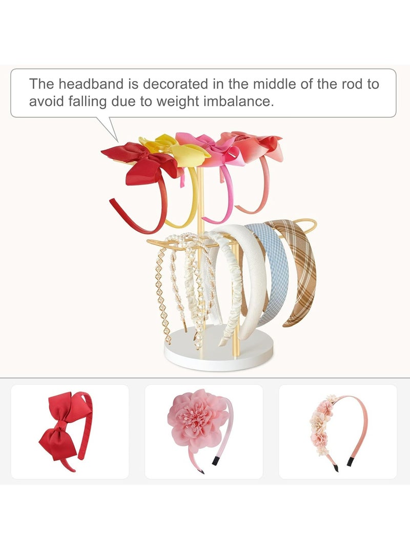Oasisgalore 2-Tier Metal Headband Holder Organizer for Girls Women，Hair Hoop Display Stand for Bedroom or Dorm Decor  - Image 4