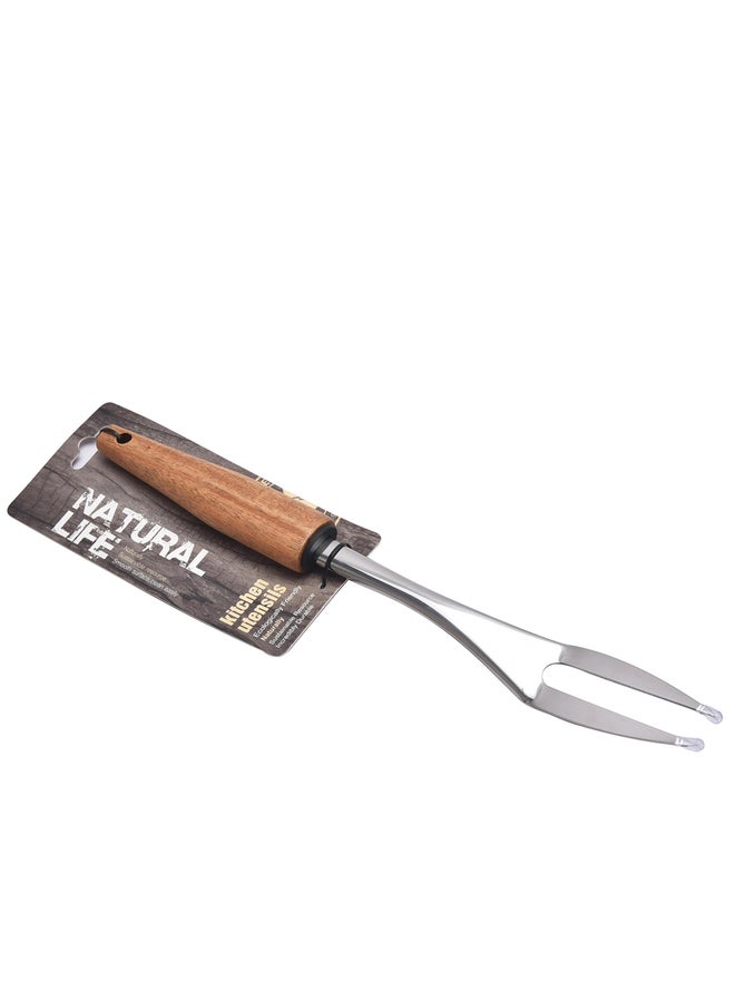 Natural Life Natural Life Stainless Steel Fork with Acacica Wood Handle  - Image 2