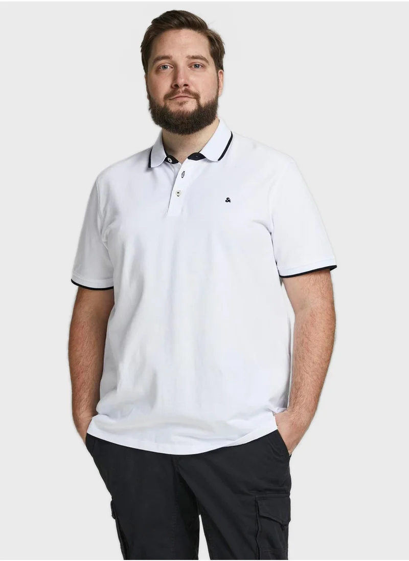 JACK & JONES Plus Size Logo Polo