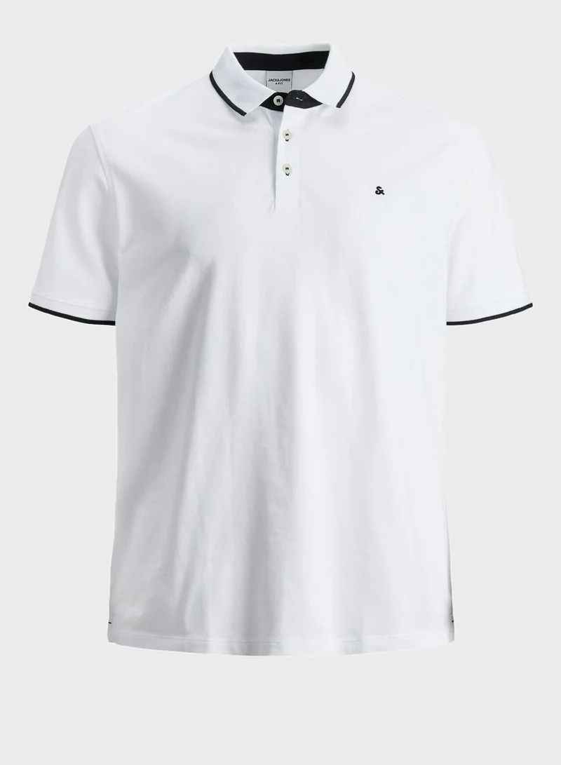 JACK & JONES  Plus Size Logo Polo for Men | Best Price UAE