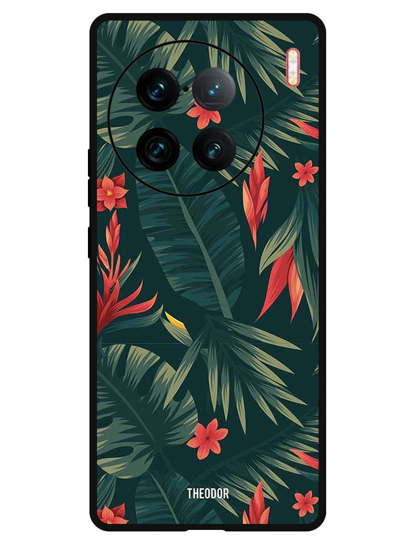 Theodor Protective Case Anti Scratch Shock Proof Bumper Cover For Vivo X90 Pro Plus Green Leaves - Image 1