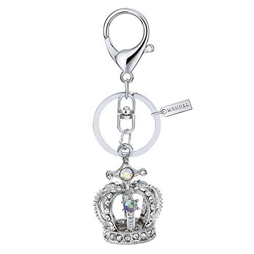 Monnel Bling Crystal 3D Crown Design Keychain Key Ring with Pouch Bag MZ850-1 - Image 1