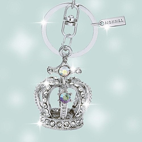 Monnel Bling Crystal 3D Crown Design Keychain Key Ring with Pouch Bag MZ850-1 - Image 2