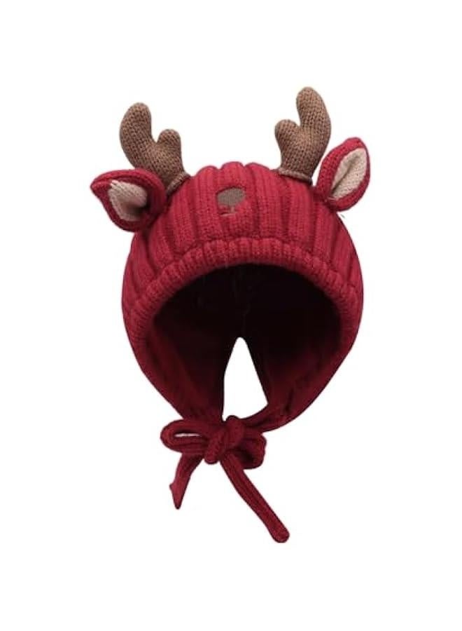 Cute Reindeer Moose Hat Winter Warm Knitted Beanie Cap  Antler Beanie Ski Skull Cap for Women Men - Image 1