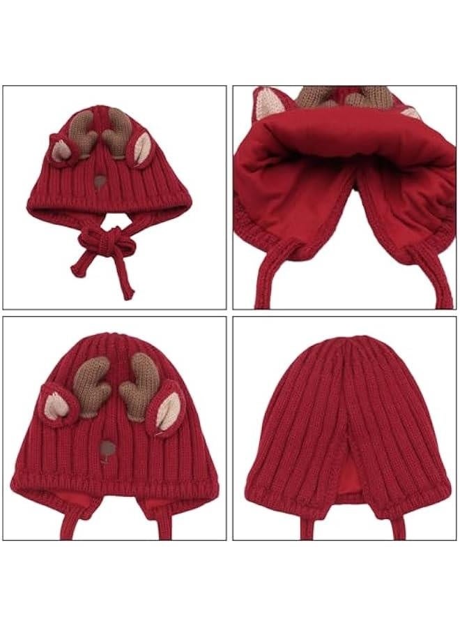 Cute Reindeer Moose Hat Winter Warm Knitted Beanie Cap  Antler Beanie Ski Skull Cap for Women Men - Image 4