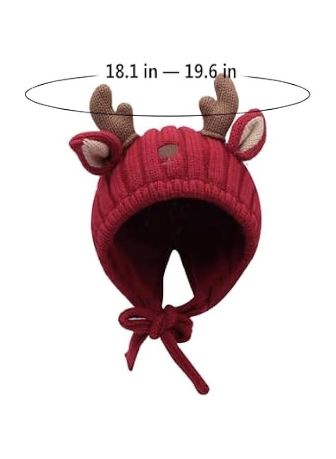 Cute Reindeer Moose Hat Winter Warm Knitted Beanie Cap  Antler Beanie Ski Skull Cap for Women Men - Image 5