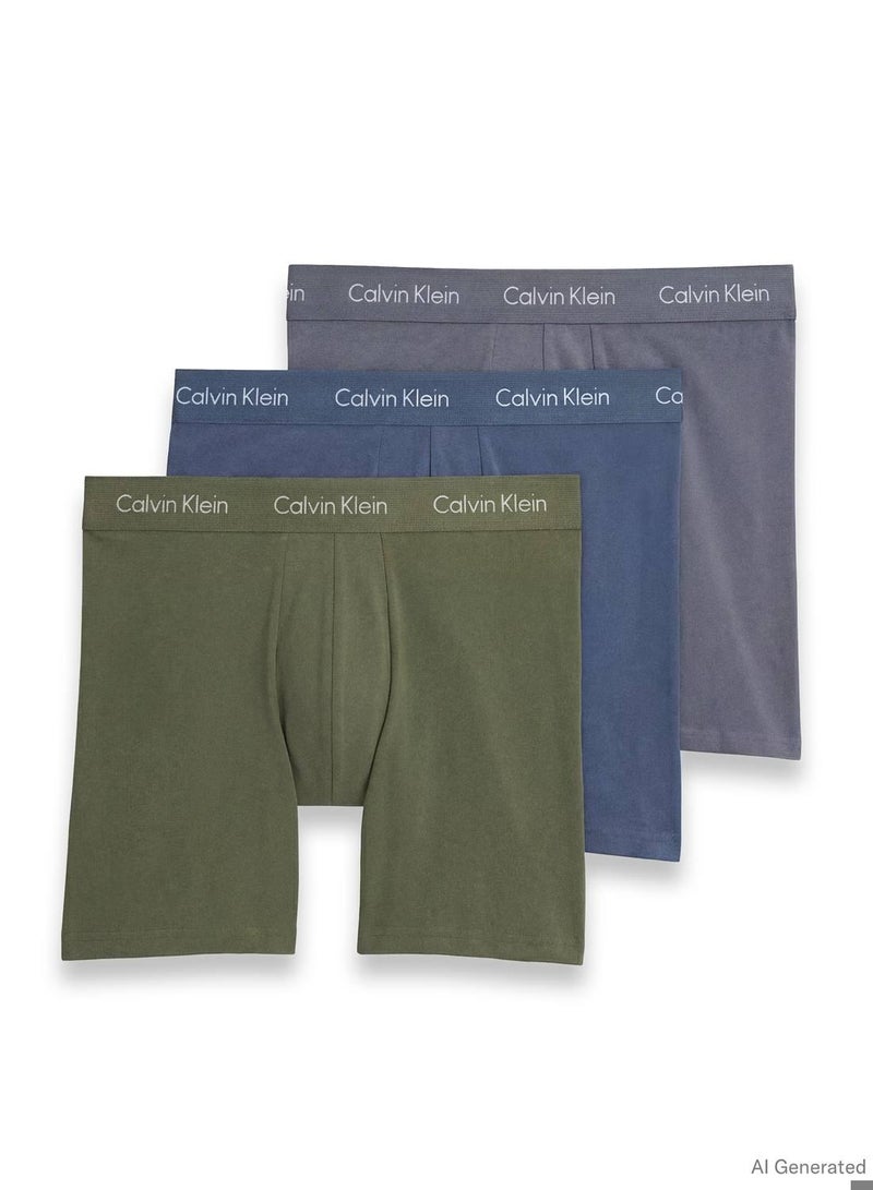 CALVIN KLEIN 3 Pack Boxer Briefs - Cotton Stretch - Image 1