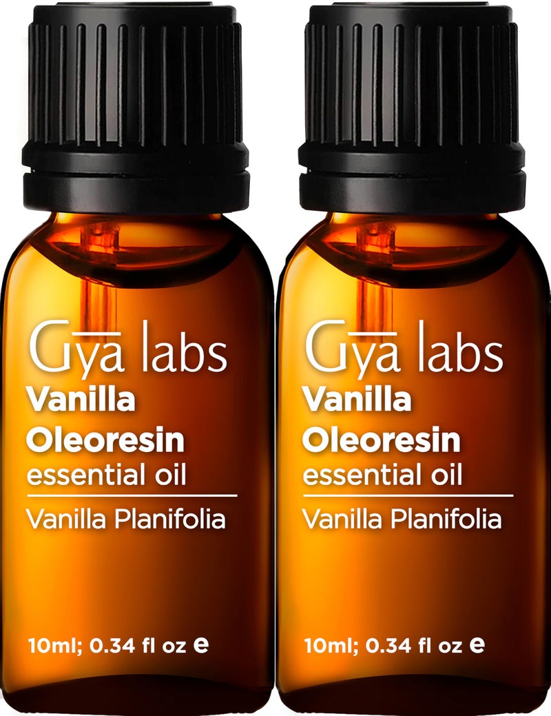 Gya Labs Vanilla Essential Oil Combo Pack (0.34 Fl Oz x 2) - for Diffuser, Skin, Aromatherapy, Soap & Candle Making Scents - Image 1