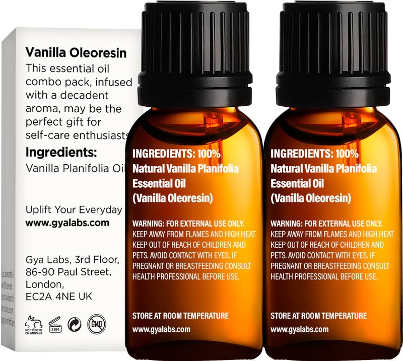 Gya Labs Vanilla Essential Oil Combo Pack (0.34 Fl Oz x 2) - for Diffuser, Skin, Aromatherapy, Soap & Candle Making Scents - Image 2