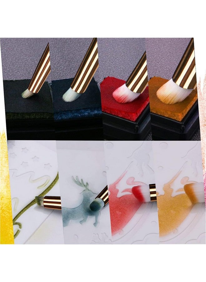 يونيميكس فرش مزج صغيرة لصنع البطاقات، مجموعة لوحات مصغرة جافة، فرش طلاء خلفية، فرش طلاء صغيرة مفصلة (8 عبوات) - Image 4