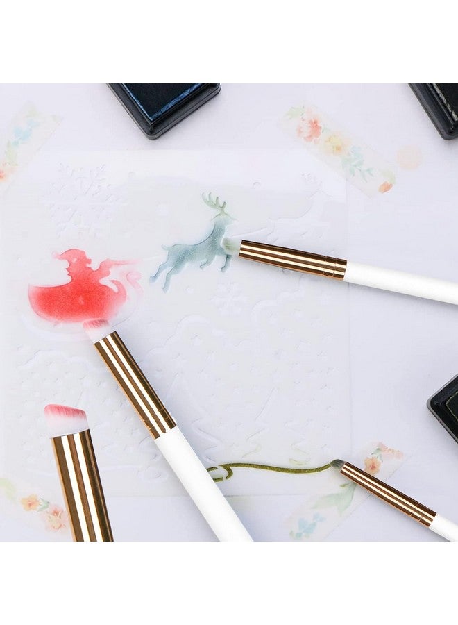 يونيميكس فرش مزج صغيرة لصنع البطاقات، مجموعة لوحات مصغرة جافة، فرش طلاء خلفية، فرش طلاء صغيرة مفصلة (8 عبوات) - Image 3