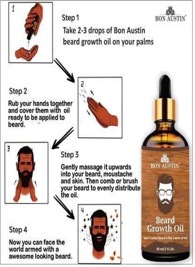 Bon Austin 100% Natural Beard Growth Oil- For Stimulating fast Beard Growth Hair Oil (30 ml) - Image 2