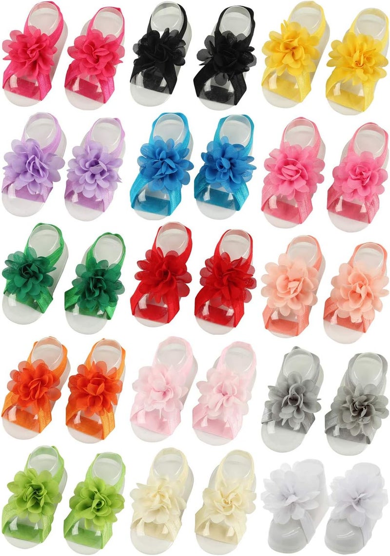 Toptim Baby Girl's Barefoot Sandals Flower for Newborn Toddlers (0-3T) - Image 1