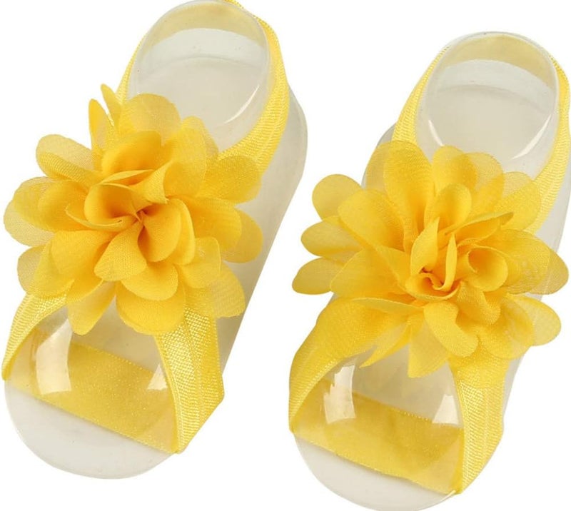 Toptim Baby Girl's Barefoot Sandals Flower for Newborn Toddlers (0-3T) - Image 3