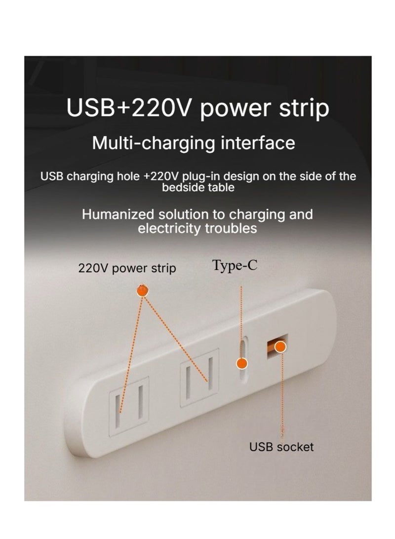 AWD Smart Bedside Table with Integrated Safe, Wireless Charging, Bluetooth Speaker, LED Light, White Multifunctional Nightstand.  - Image 5