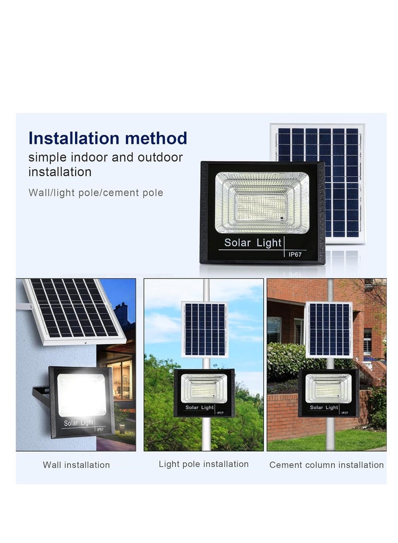أرابايت ضوء فيضانات LED يعمل بالطاقة الشمسية عن بعد، مقاوم للماء مع شاحن، ضوء داخلي/خارجي ضوء شمسي حديقة إضاءة الشوارع 500 وات ضوء شمسي (أسود) - Image 4