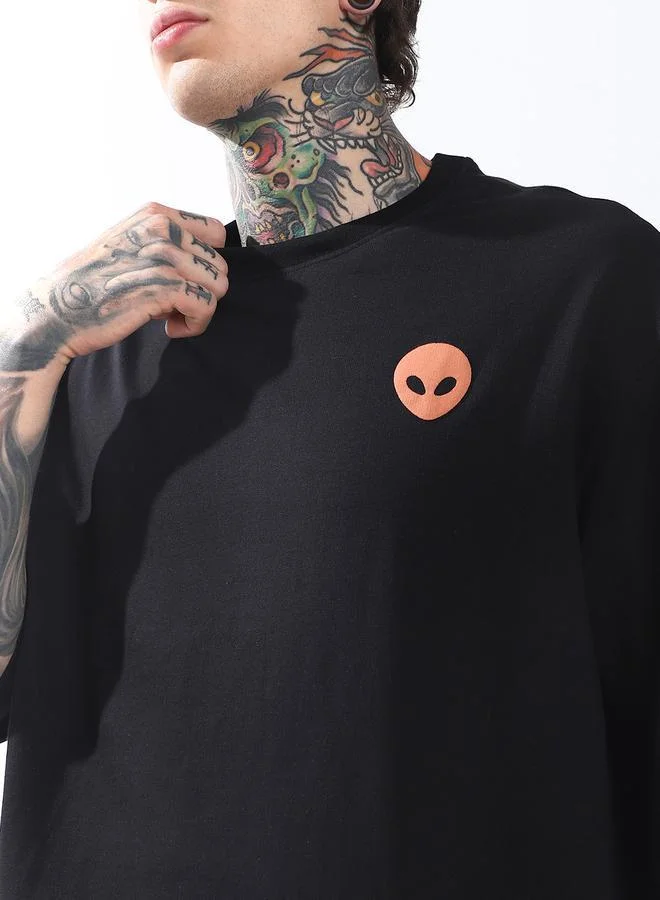Hubberholme Men Cyborg Graphic Printed Oversized Fit T-Shirt
