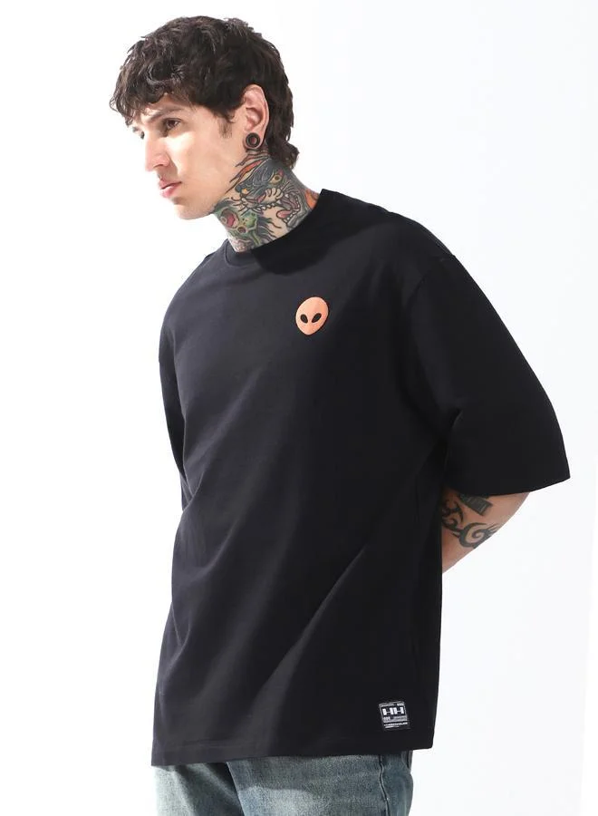 Hubberholme Men Cyborg Graphic Printed Oversized Fit T-Shirt