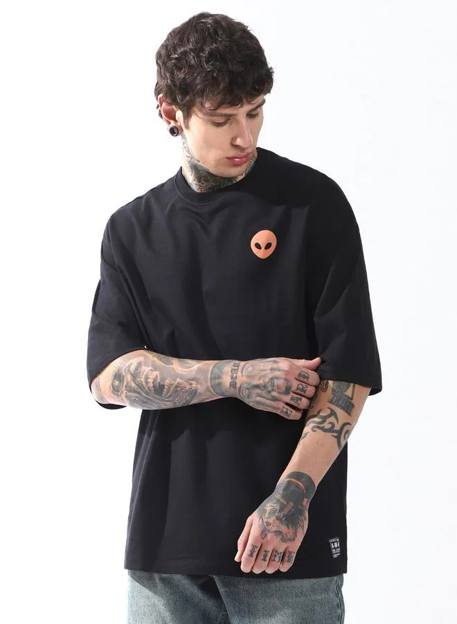 Hubberholme Men Cyborg Graphic Printed Oversized Fit T-Shirt