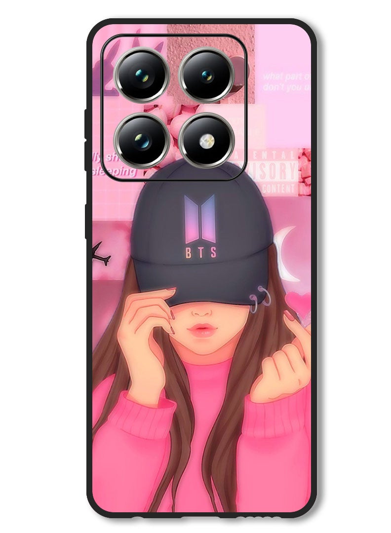 Theodor Case Compatible with Xiaomi 14T Protection Shockproof Bumper Cover Girl BTS Cap Snap - Image 1