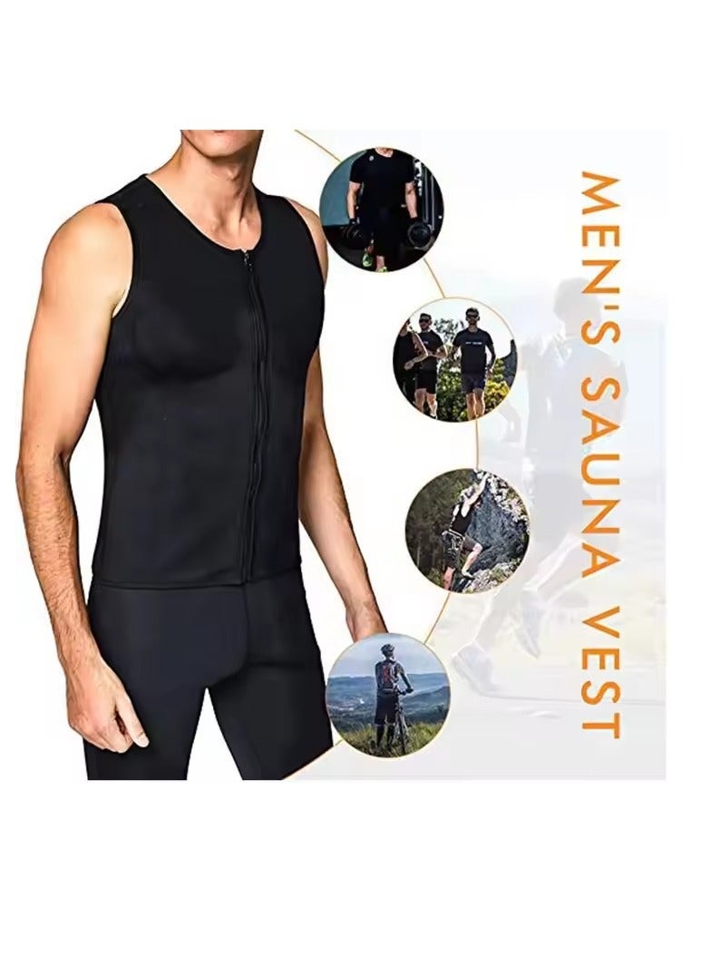 Generic Men Sauna Vest, Sports Shapewear, Waist Trainer,Gym Hot Sweat Workout Shirt, Quick Drying Zipper Sweatshirt, Suitable For Cycling, Shaping, Running And Fitness - Image 3