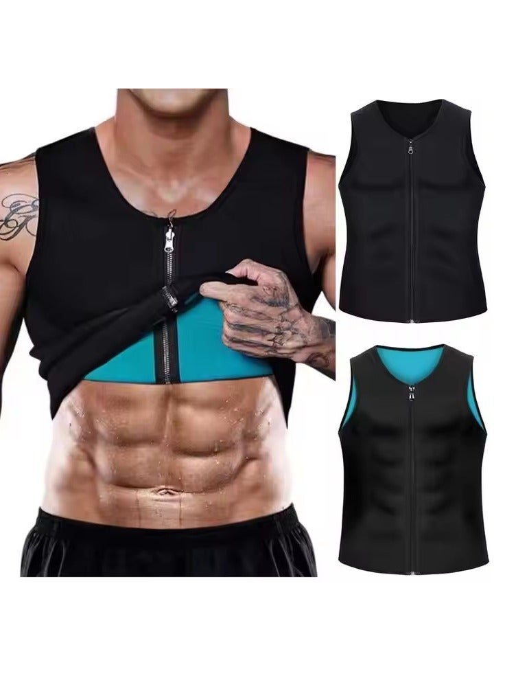 Generic Men Sauna Vest, Sports Shapewear, Waist Trainer,Gym Hot Sweat Workout Shirt, Quick Drying Zipper Sweatshirt, Suitable For Cycling, Shaping, Running And Fitness - Image 1