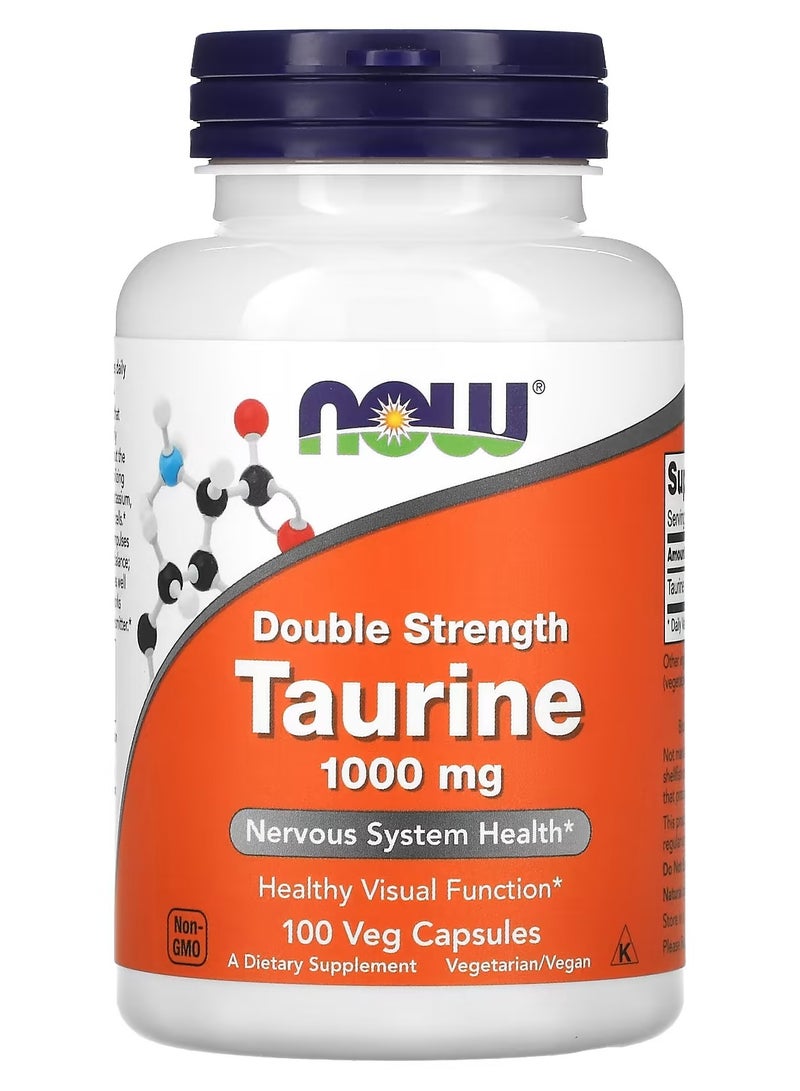 now Taurine Double Strength 1,000 mg, 100 Veg Capsules - Image 1