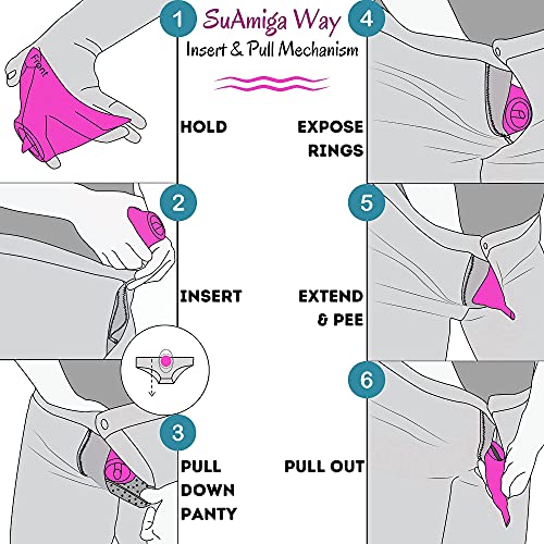 CIRCE CARE SuAmiga Female Urination Device Collapsible Female Urinal with Waterproof Bag; Portable Reusable Urinal for Women to Pee Standing Up; Women Pee Funnel for Travel, Camping, Hiking, Outdoor - Image 5