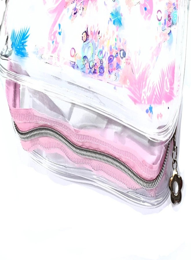 ShopNGift Big Beautiful Transparent Unicorn Flamingo Water Glitter Pouch for Pen Pencil case Transparent Make-up, Cosmetic, Stationery(1 Piece Random Color) - Image 4