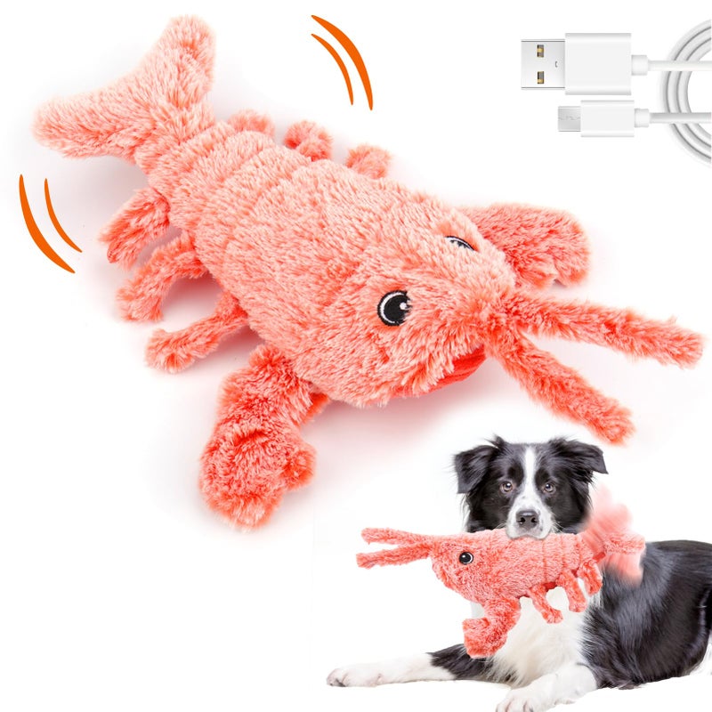 Mity Rain Interactive Lobster Dog Toy Keeps Small Medium Large Dogs Busy Indoors Outdoors Rechargeable Plush Squeaky - Image 2
