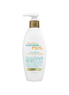 Ogx OGX Quenching + Coconut Curls Frizz-Defying Styling Milk, Nourishing Leave-In Hair Treatment with Coconut, Citrus Oil & Honey, Paraben-Free and Sulfated-Surfactants Free, 6 fl oz  - Image 1
